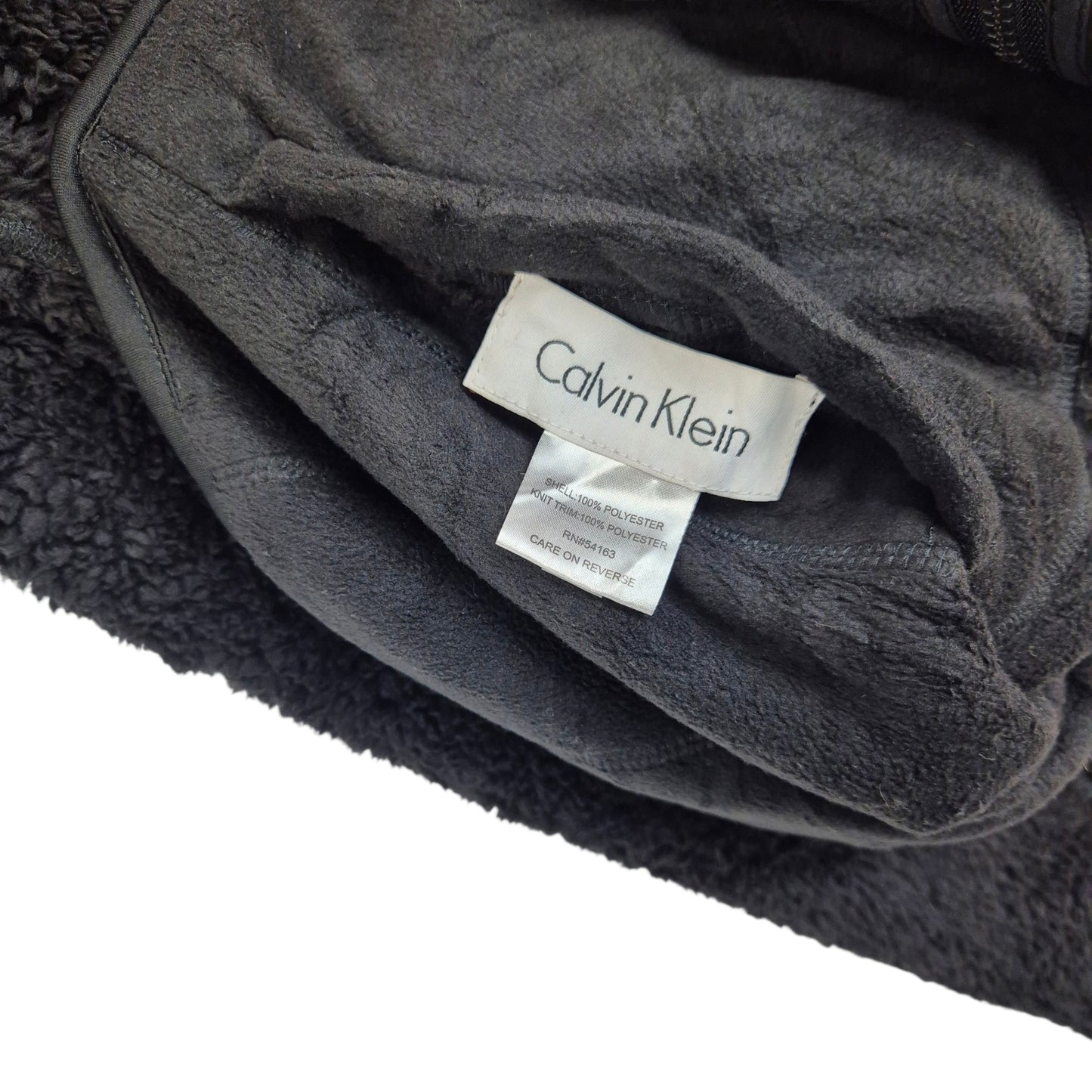 Calvin Klein Black Reversible Fleece Zip Jumper Size XL