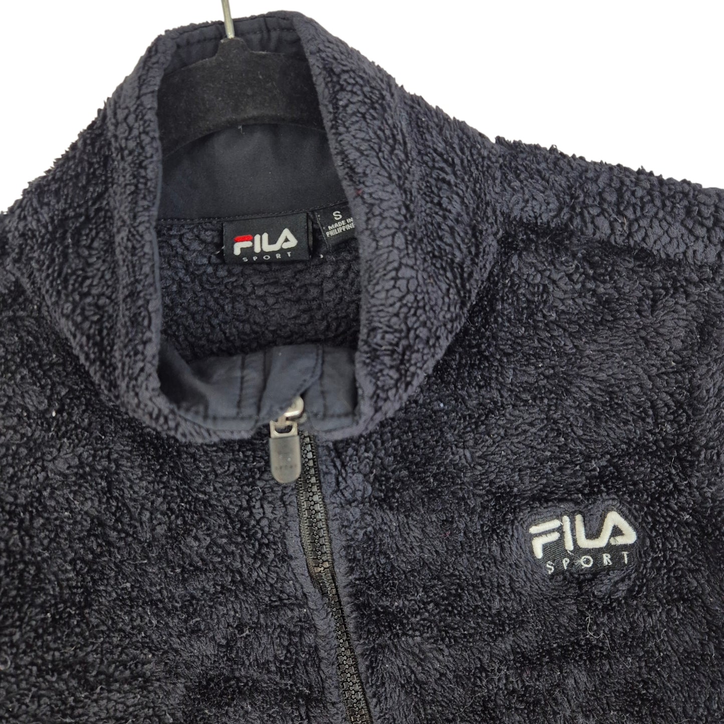FILA Sport Womens Black Fleece Zip Jumper Size S