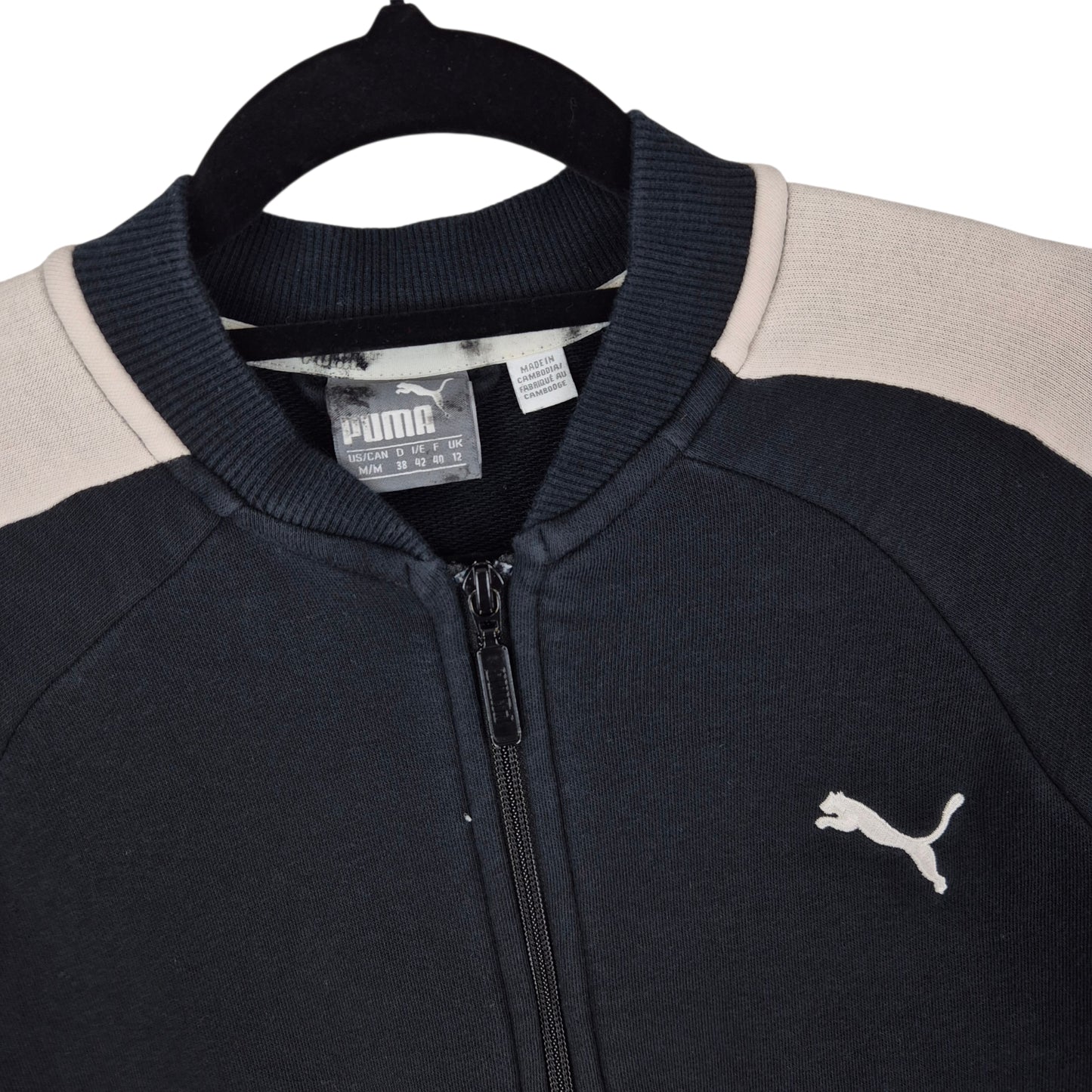 PUMA Womens Black Zip Sweater Size M