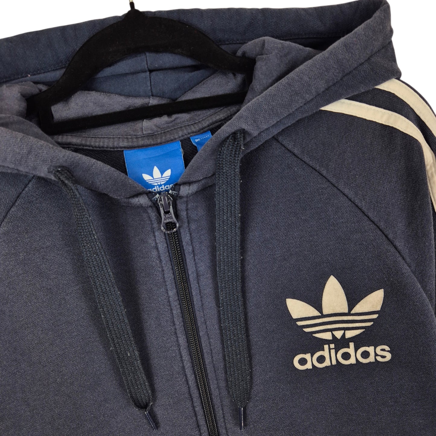 Adidas Dark Blue Zip Hoodie Size S