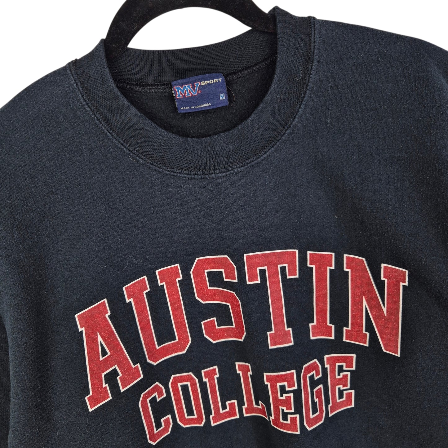 Vintage Austin College 90's Black Crewneck Sweater Size M