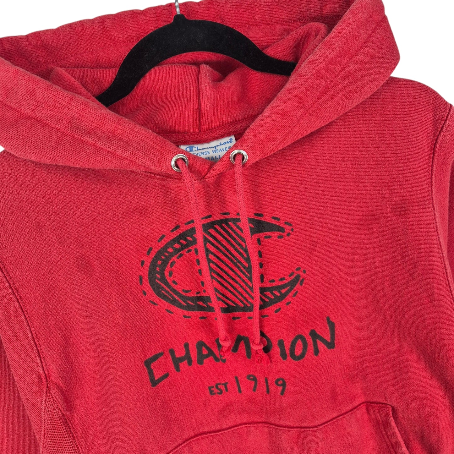 Champion Reverse Weave Red Heavy Hoodie Size S