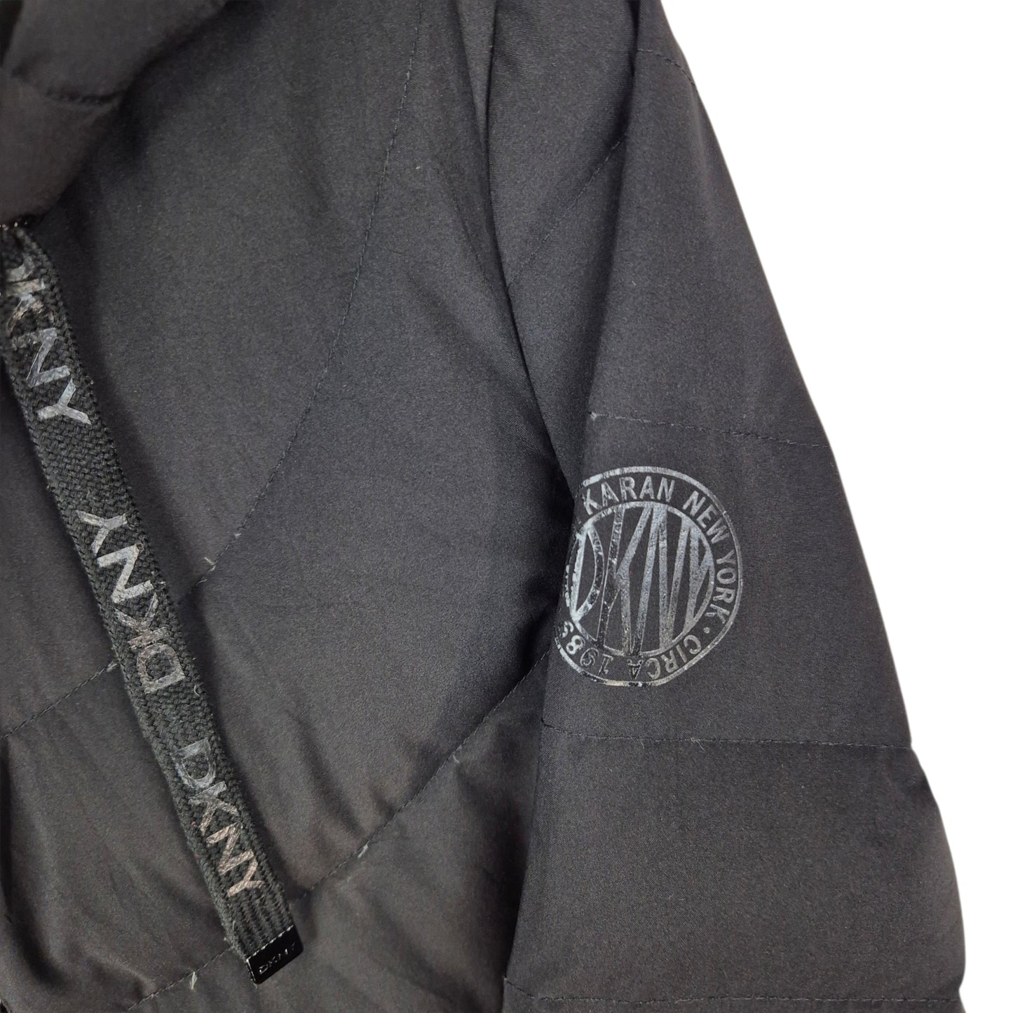 DKNY Womens Black Padded Trench Coat Down Jacket Size M