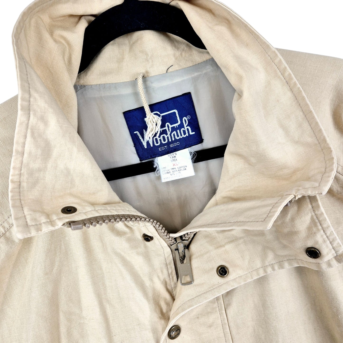 Vintage Woolrich 80's Light Brown Windbreaker Jacket Size XL