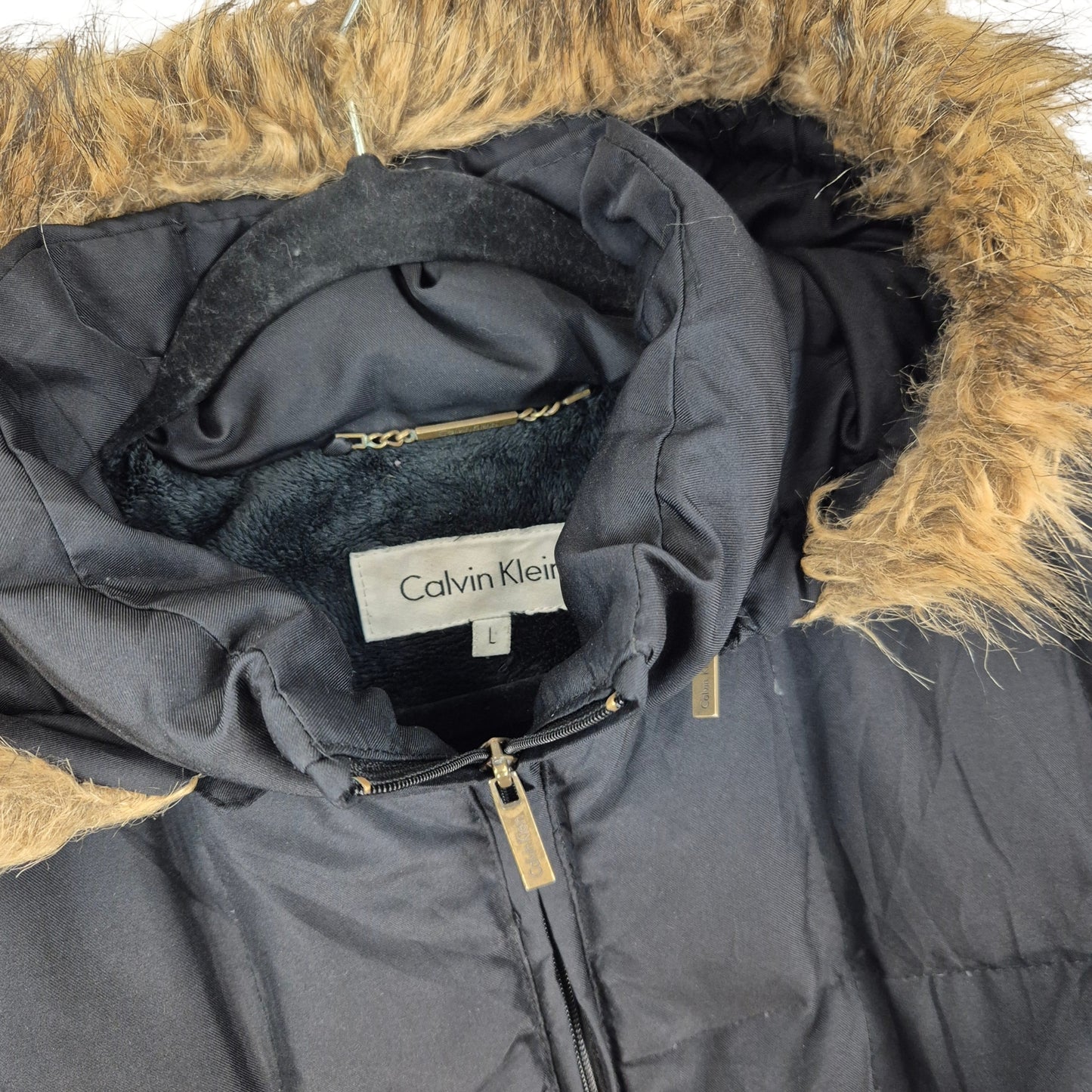 Calvin Klein Womens Black Duck Down Puffer Jacket Size L