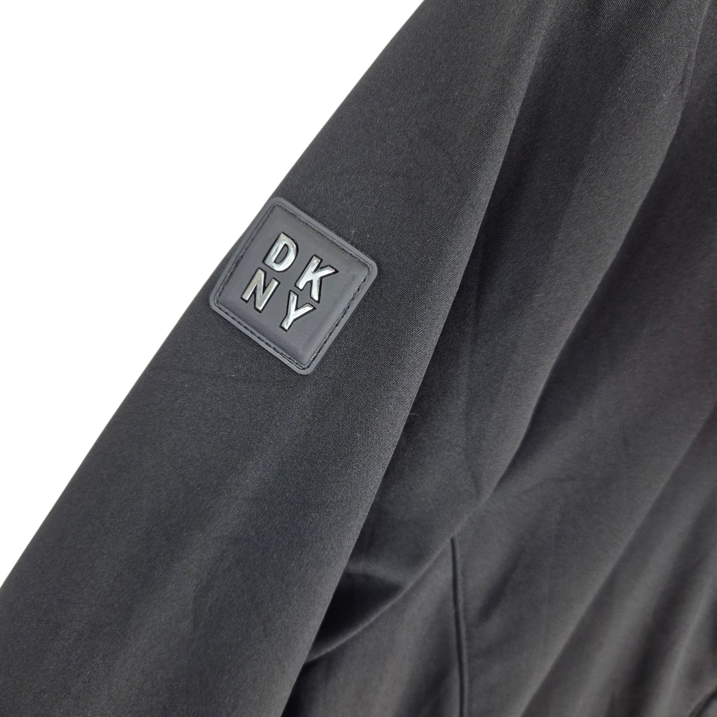 DKNY Womens Black Stretch Trench Coat Jacket Size M