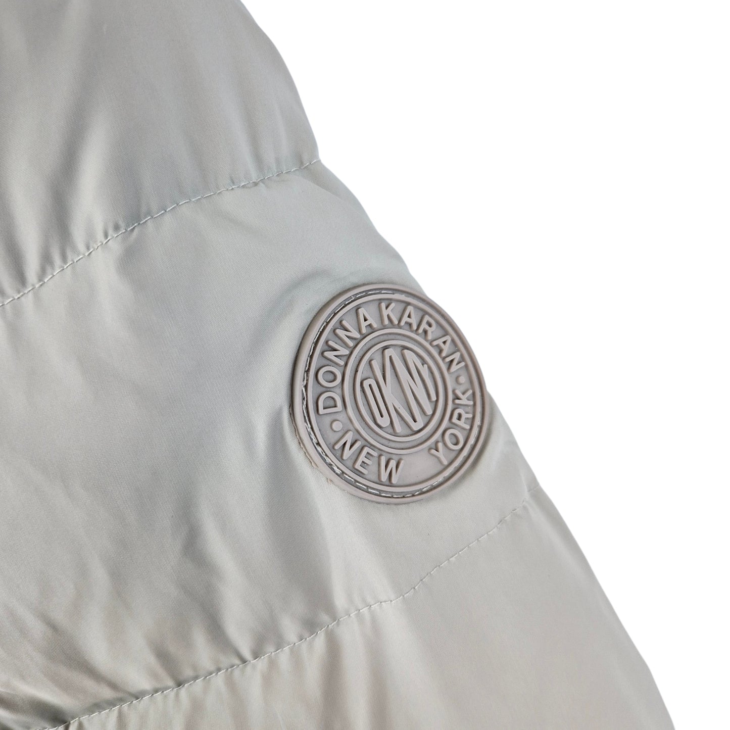 DKNY Womens Cream Brown Puffer Jacket Size M