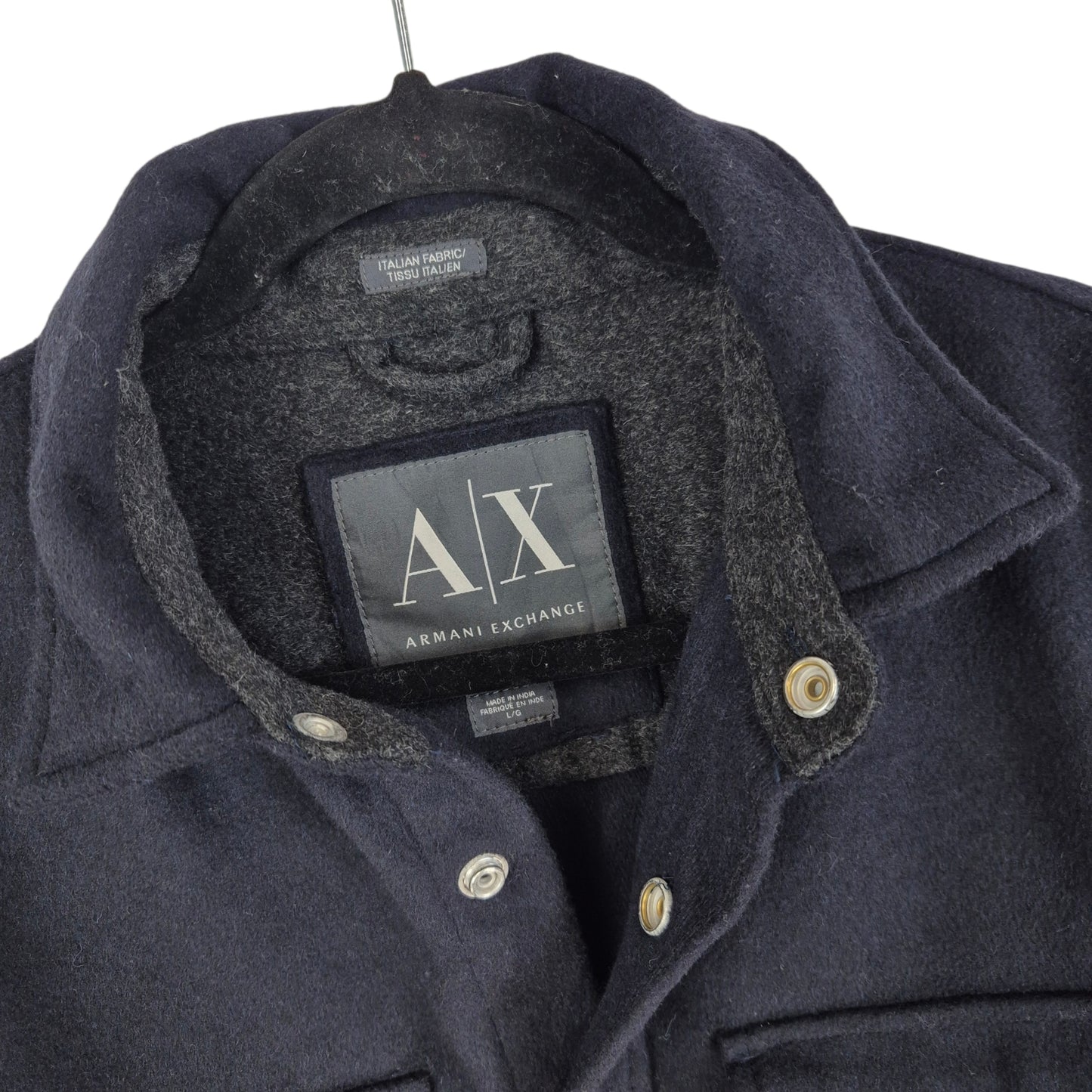 Armani Exchange Dark Blue Italian Fabric Button Jacket Size L