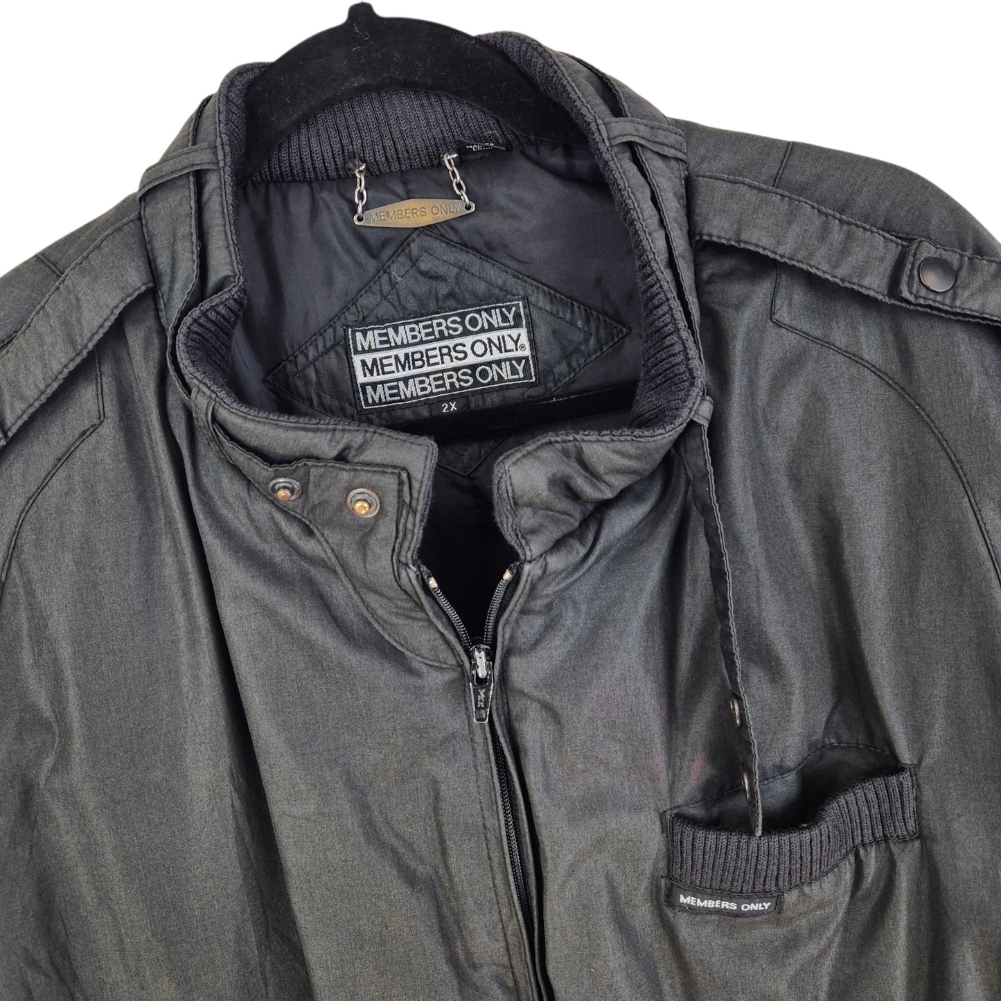 Vintage Members Only 90's Black Quilted Heavy Jacket Size 2XL