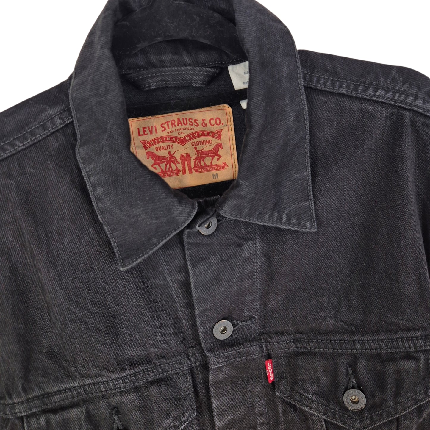 Levis Black Heavy Denim Button Jacket Size M