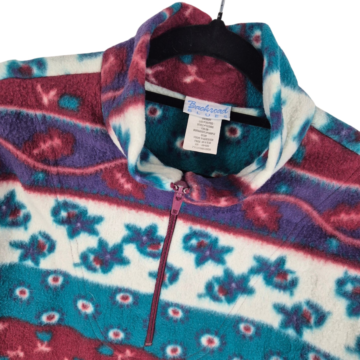 Vintage Backroad Blues 80's Colourful USA Made Fleece Jumper Size M