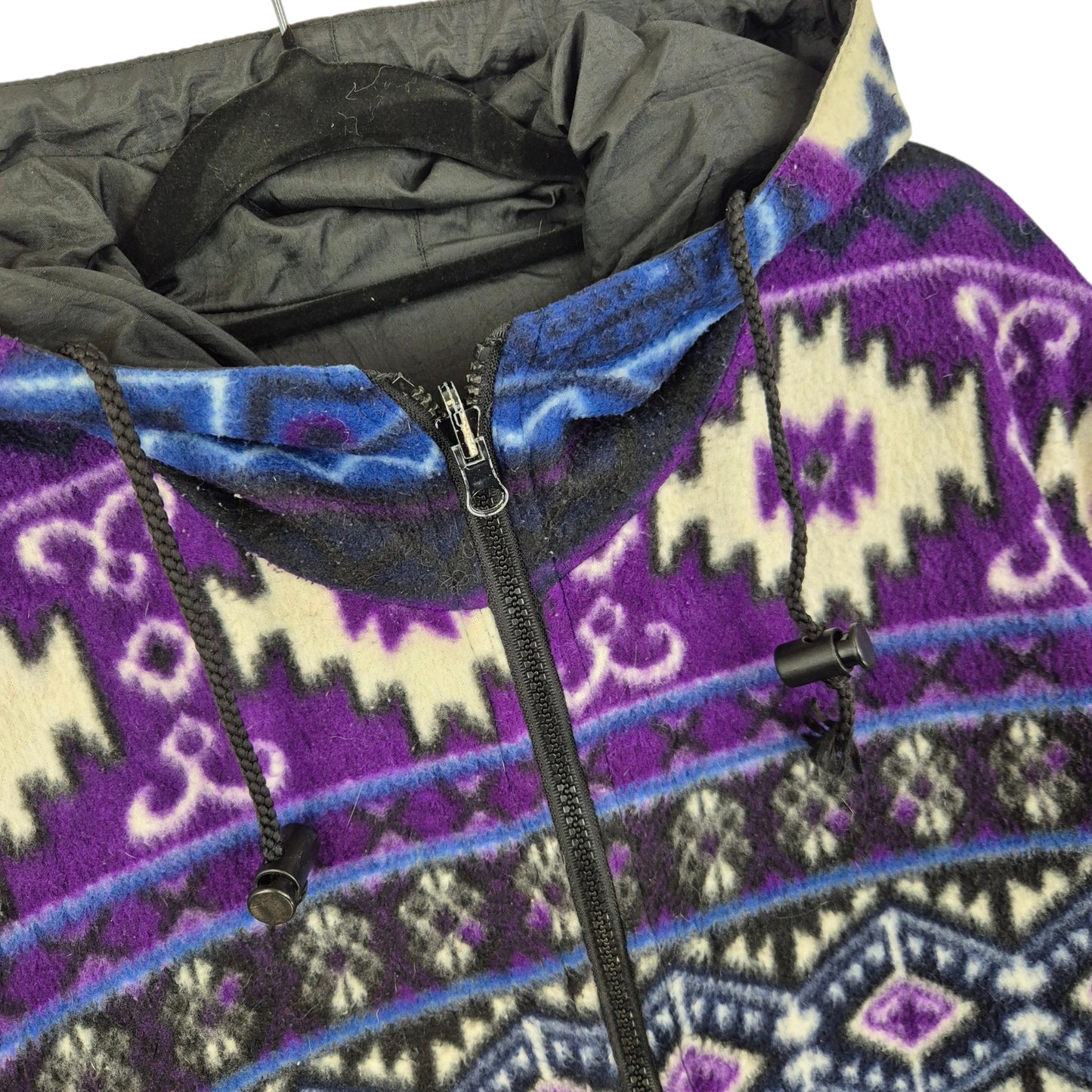 Purple Quilted Fleece Zip Hoodie Size XL