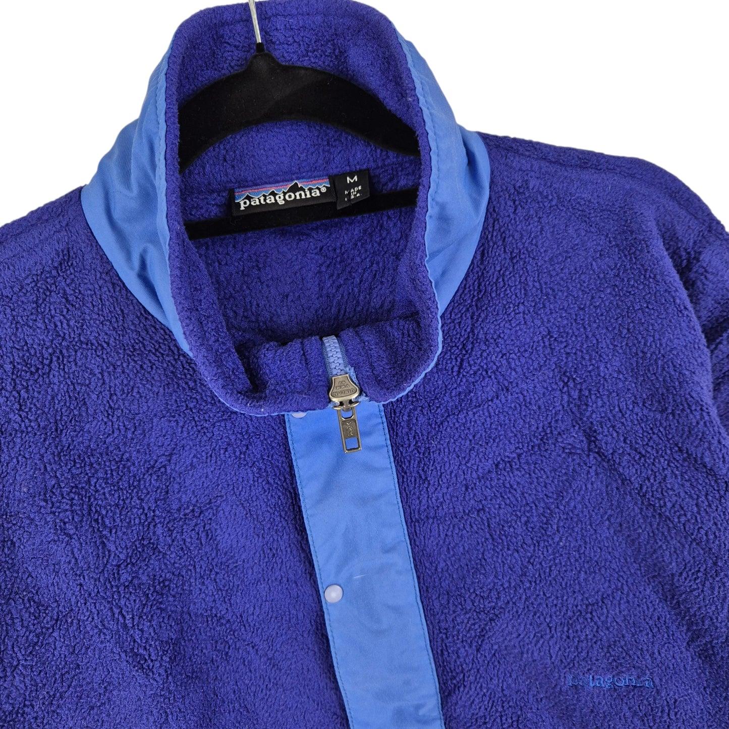 Vintage Patagonia 90's Blue USA Made Fleece Jumper Size M