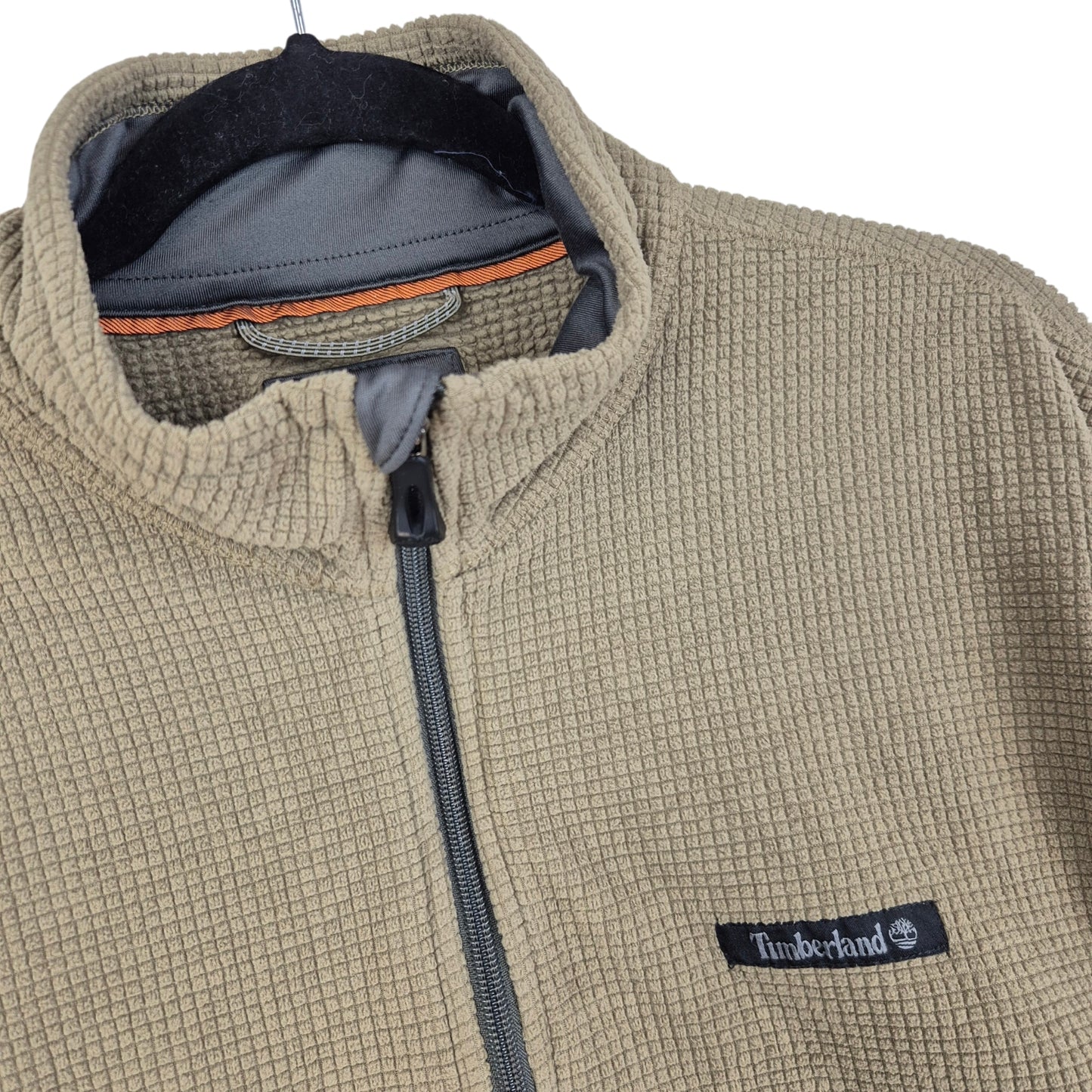 Timberland Khaki Green Quarter Zip Fleece Jumper Size L