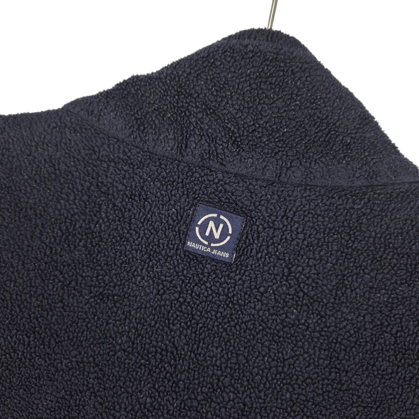 Vintage Nautica Jeans 90's Dark Blue USA Made Fleece Jumper Size M