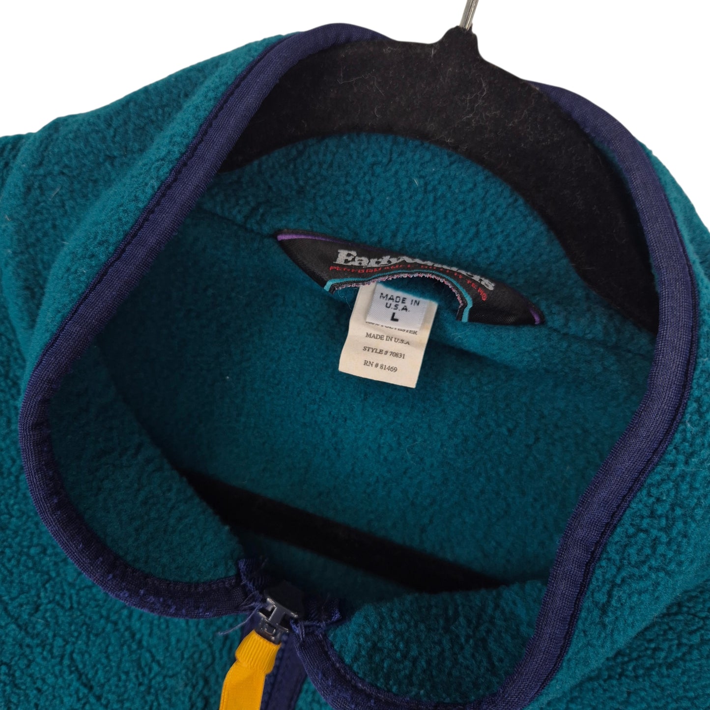 Vintage Early Winters Athletics 80's Aqua Green USA Made Fleece Jumper Size L