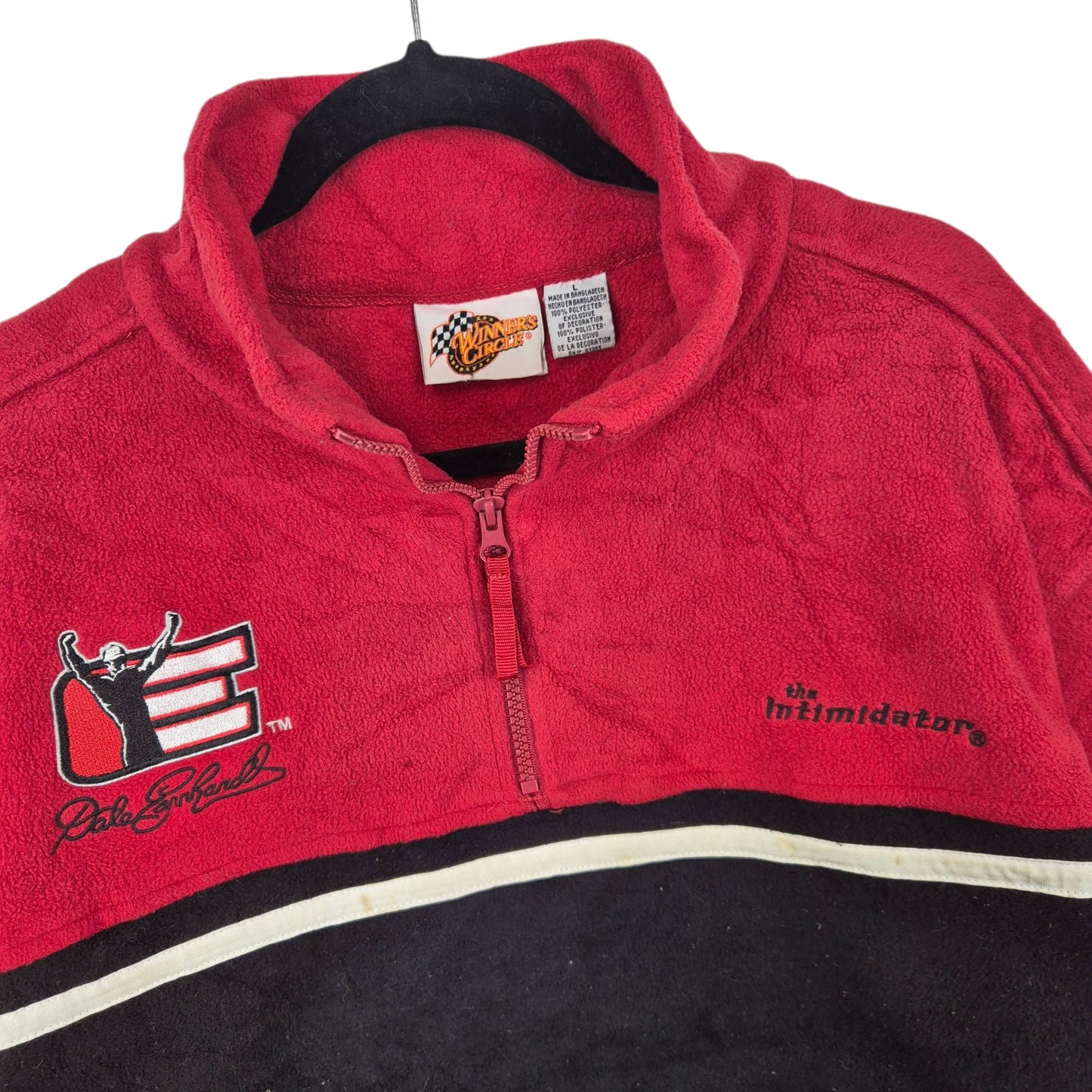Vintage NASCAR Dale Earnhardt Jr Black & Red Fleece Zip Jumper Size L