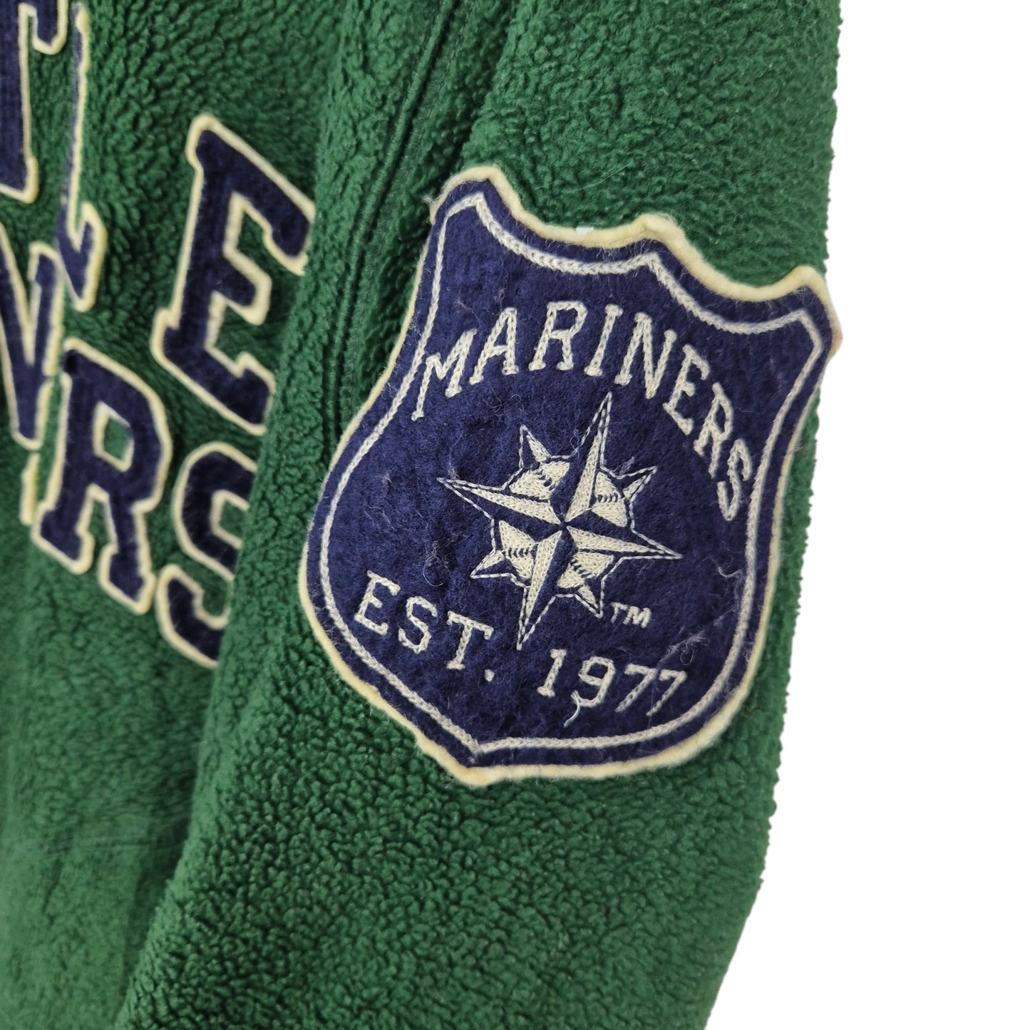 Uniqlo Seattle Mariners Green Quarter Zip Embroidered Fleece Jumper Size L