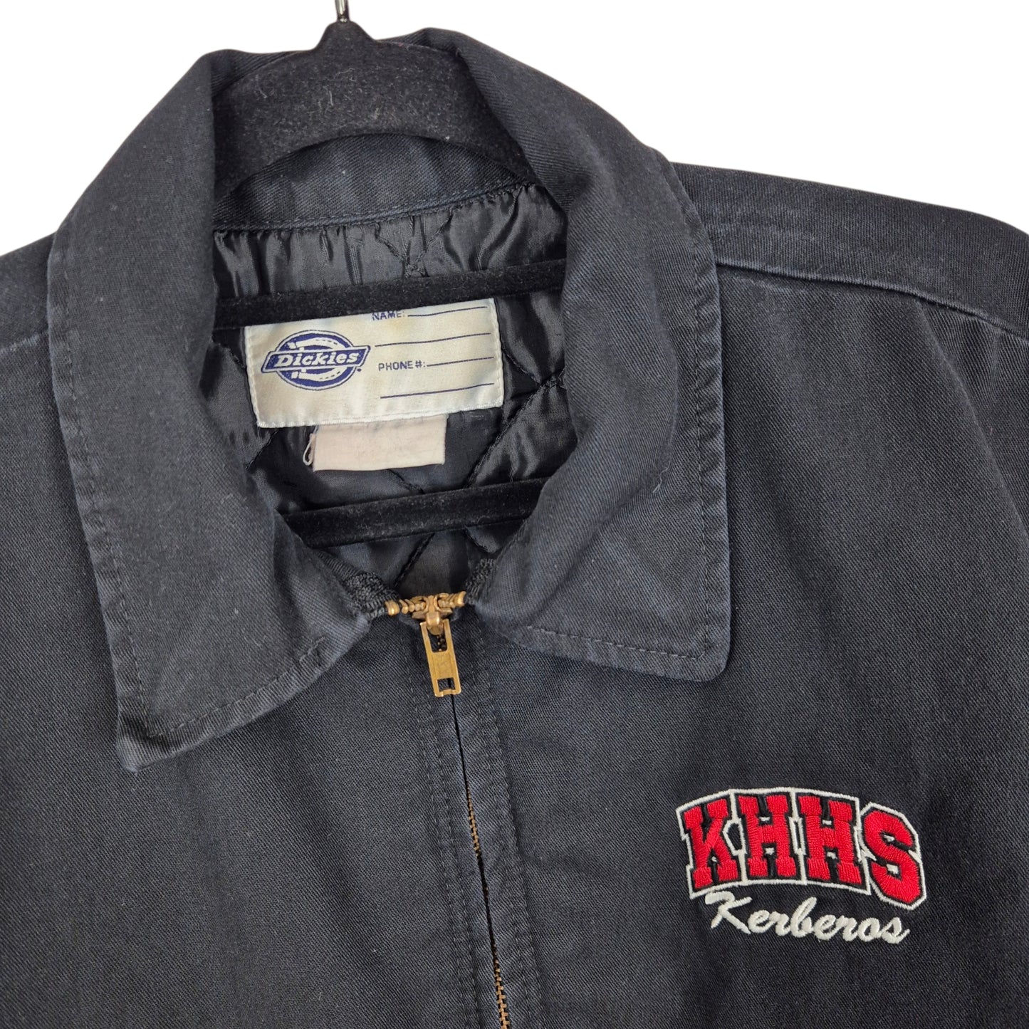 Vintage Dickies KHHS Kerberos Black Zip Jacket Size S