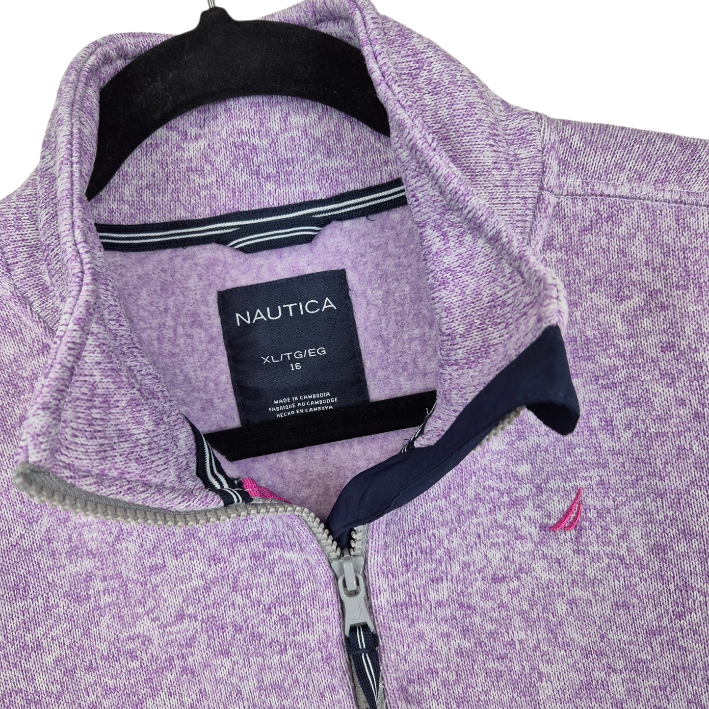 Nautica Womens Purple Fleece Zip Jumper Size S