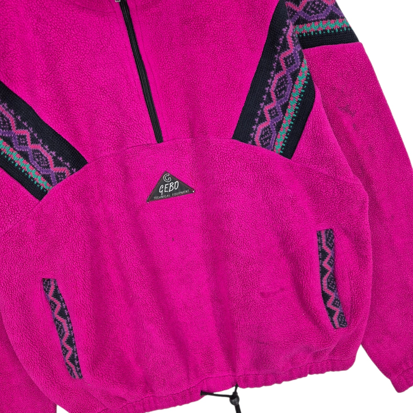 Vintage Gebo Technical Equipment 80's Magenta Fleece Jumper Size L