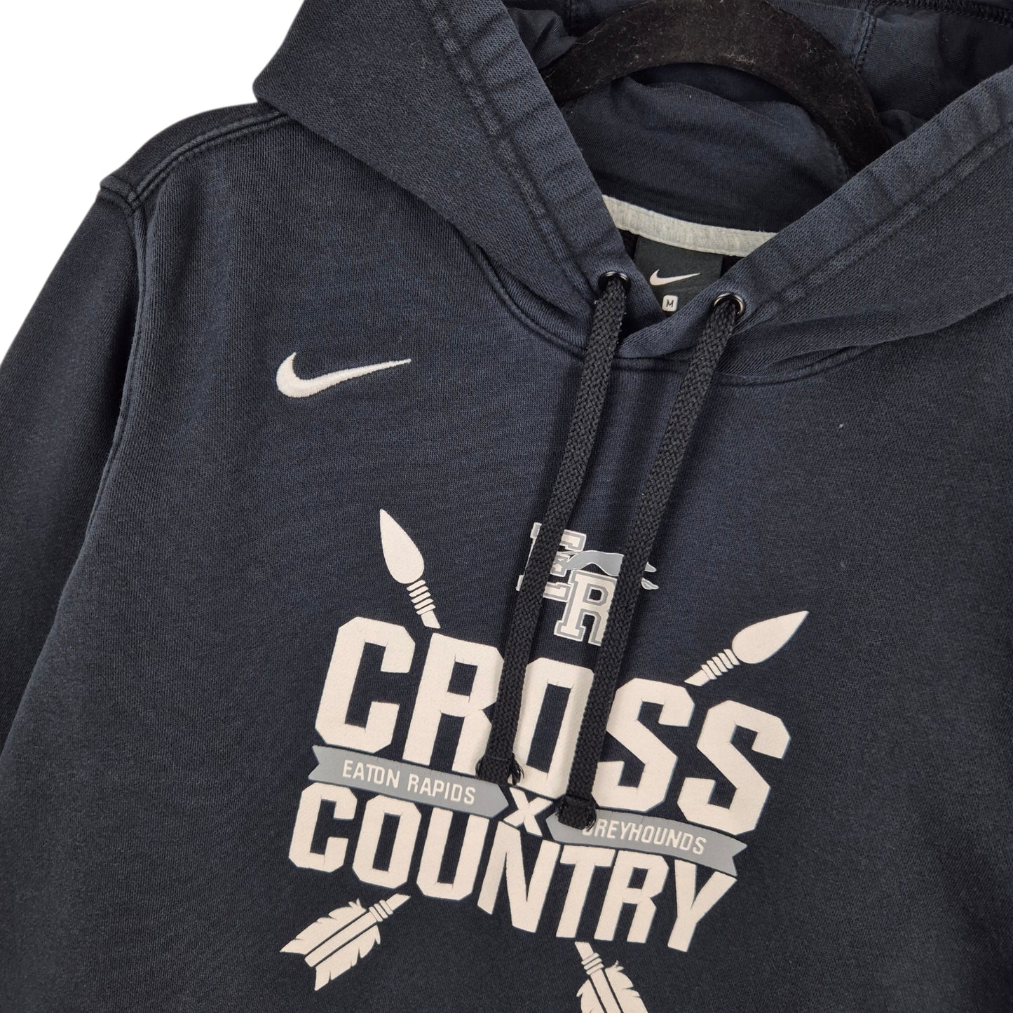 Nike Eaton Rapids Greyhounds Cross Country Black Hoodie Size M