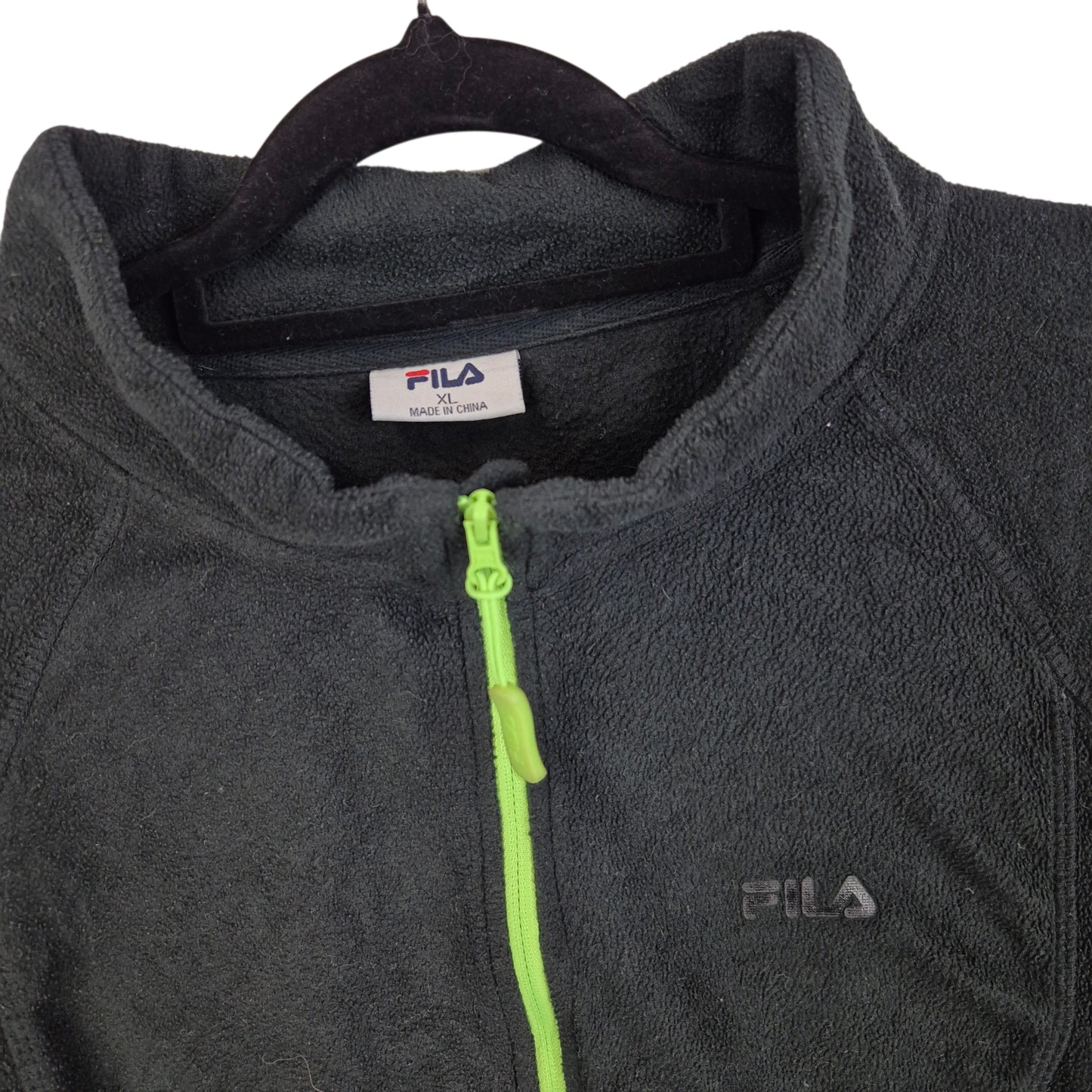 FILA Black Quarter Zip Fleece Jumper Size XL