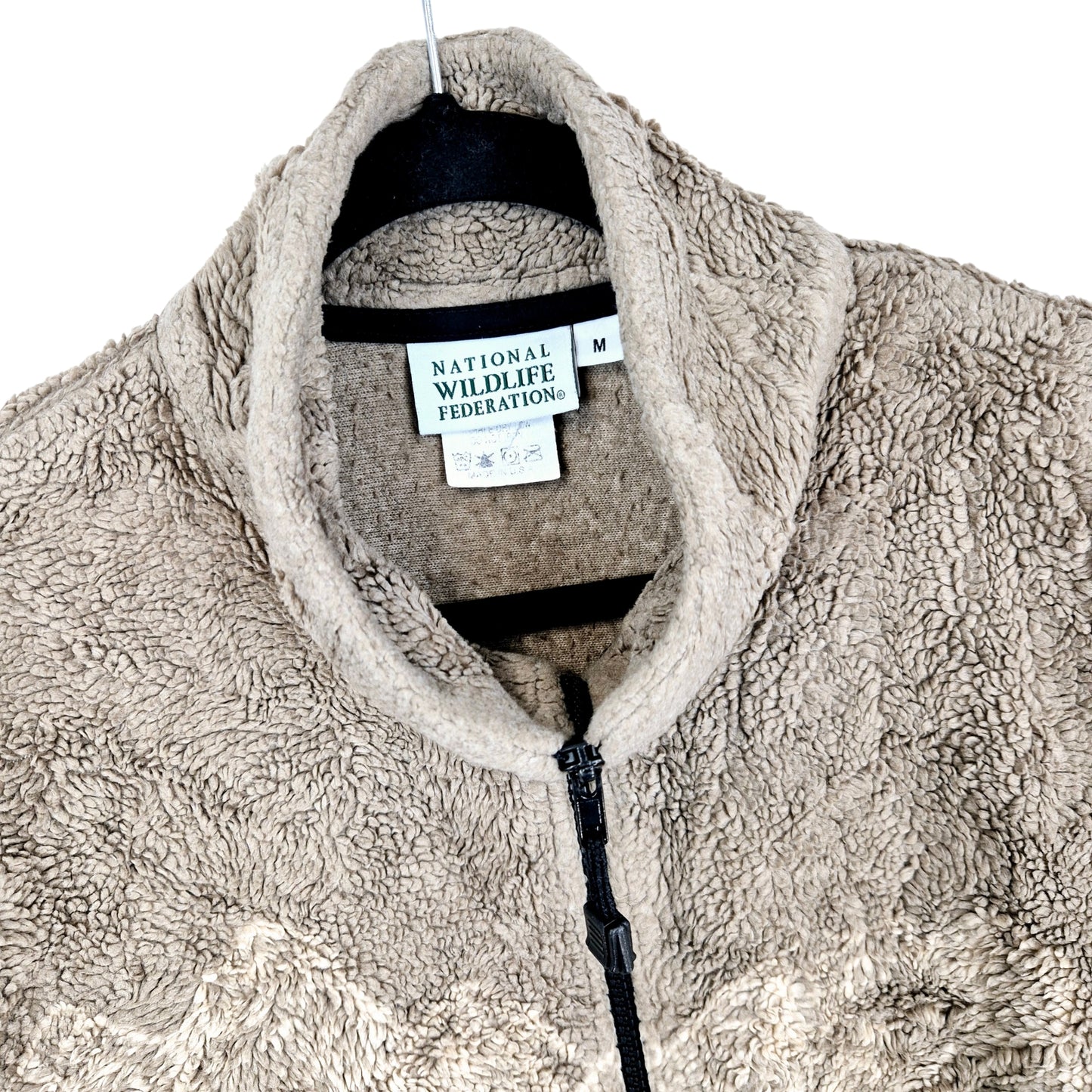 National Wildlife Federation Brown USA Made Fleece Zip Jumper Size M