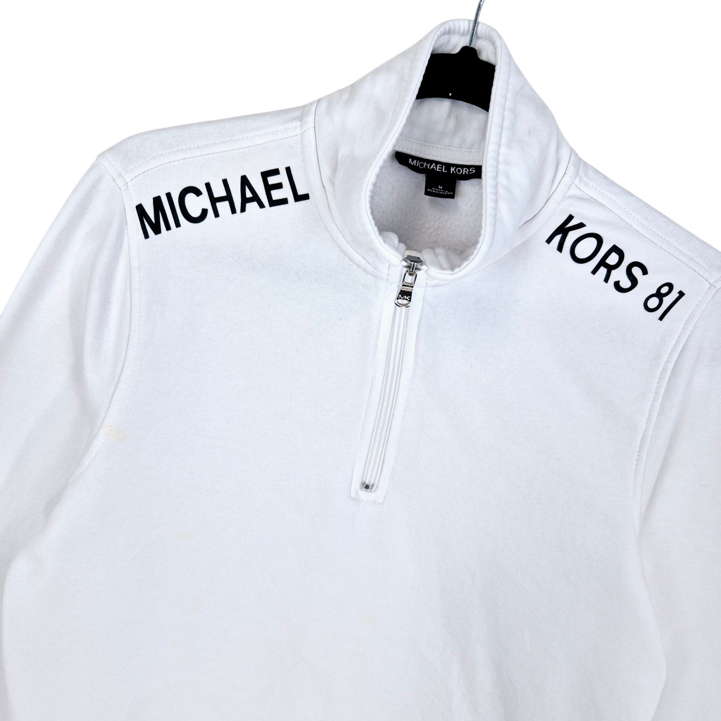 Michael Kors White Quarter Zip Sweater Size M