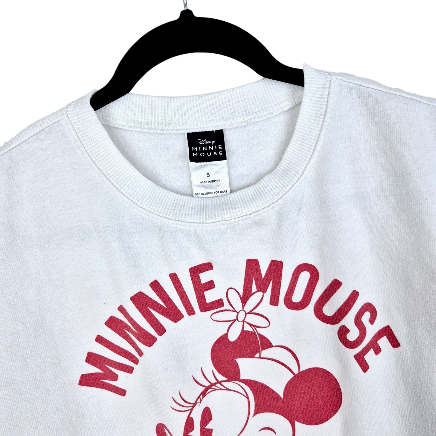 Disney Minnie Mouse White Crewneck Sweater Size S