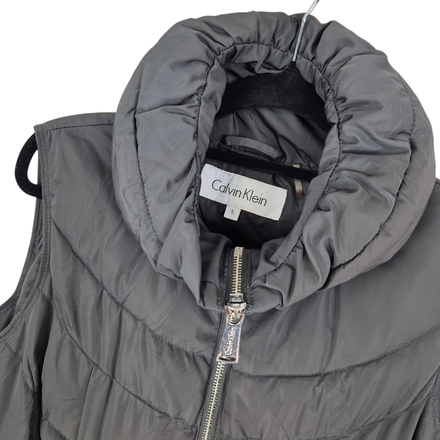 Calvin Klein Womens Grey Puffer Vest Size S