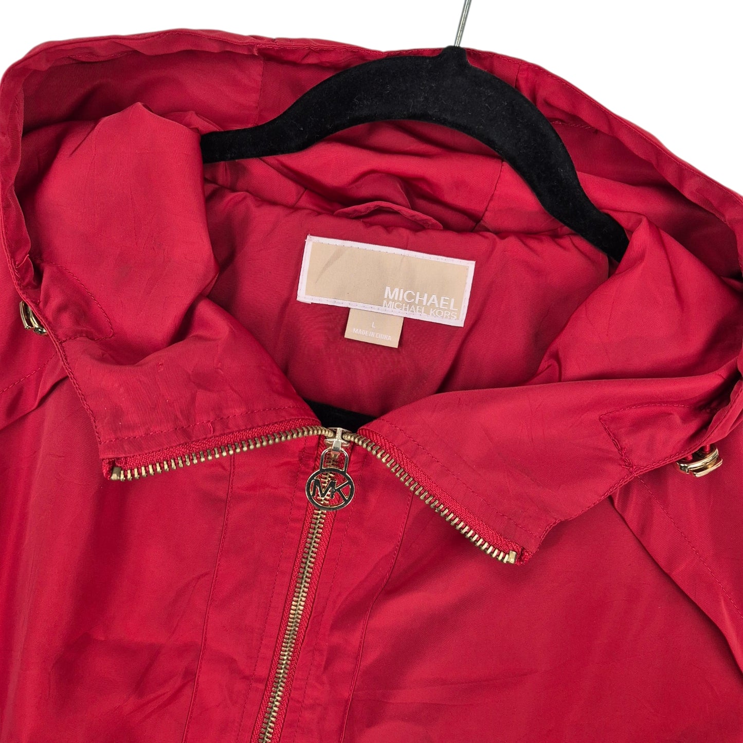 Michael Kors Womens Red Zip Jacket Size L