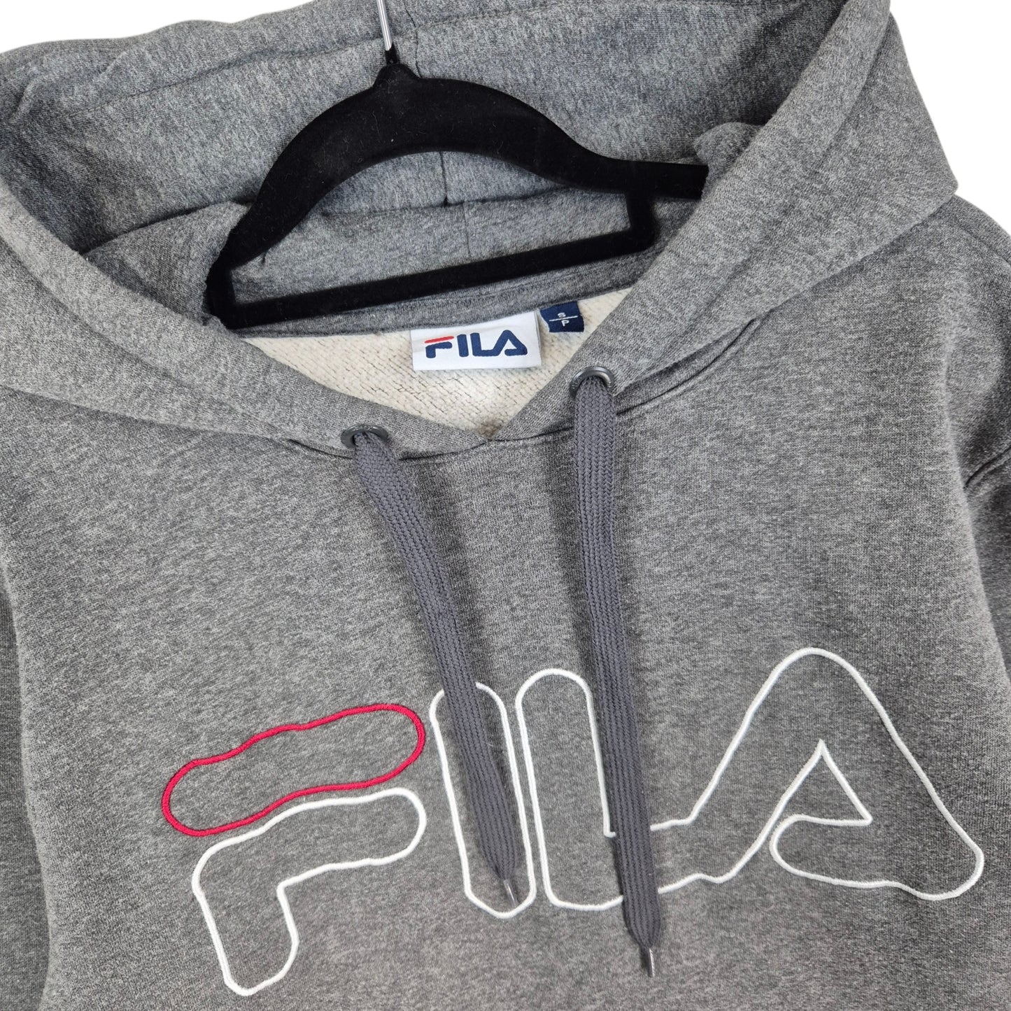 FILA Grey Embroidered Hoodie Size S