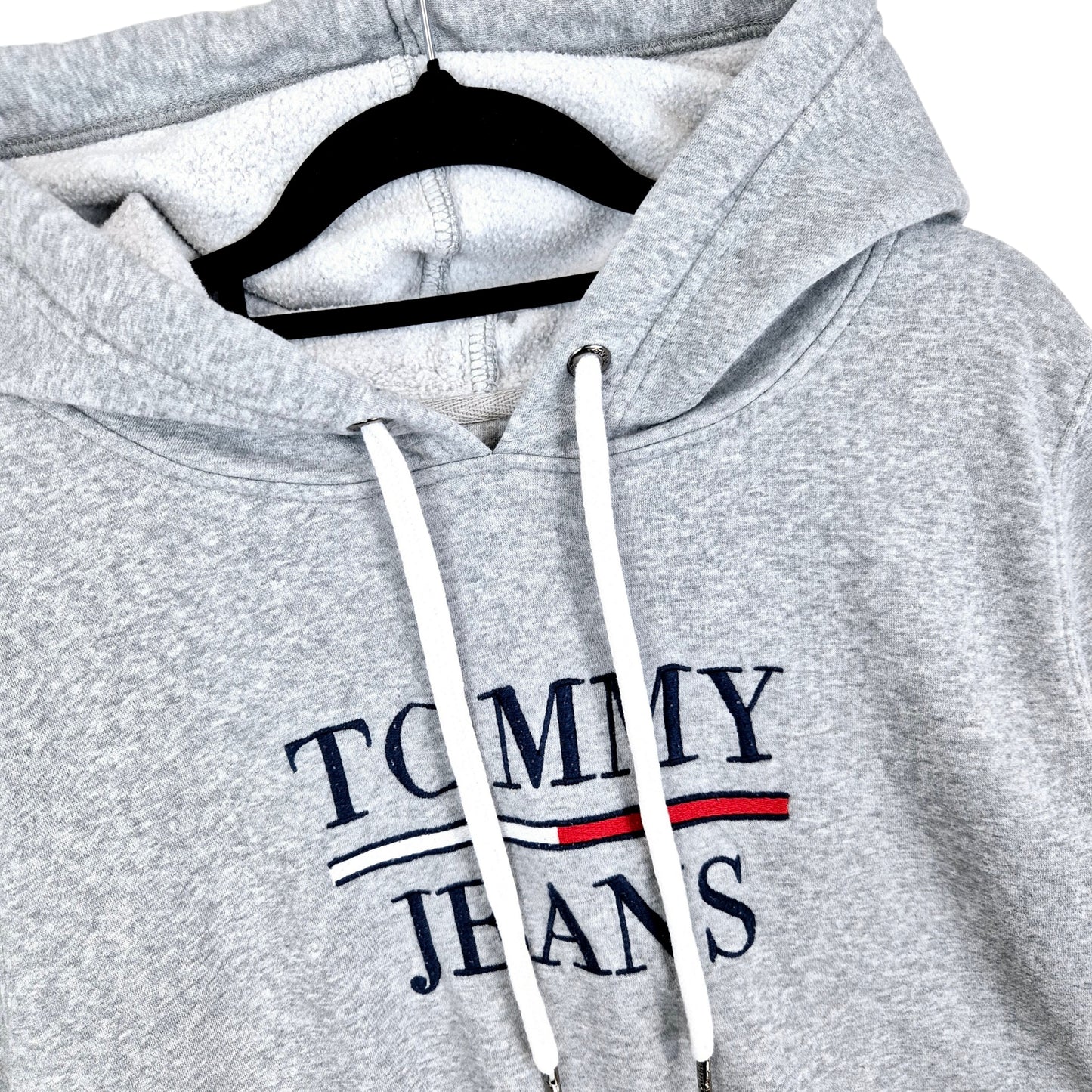 Tommy Jeans Womens Light Grey Embroidered Hoodie Size L
