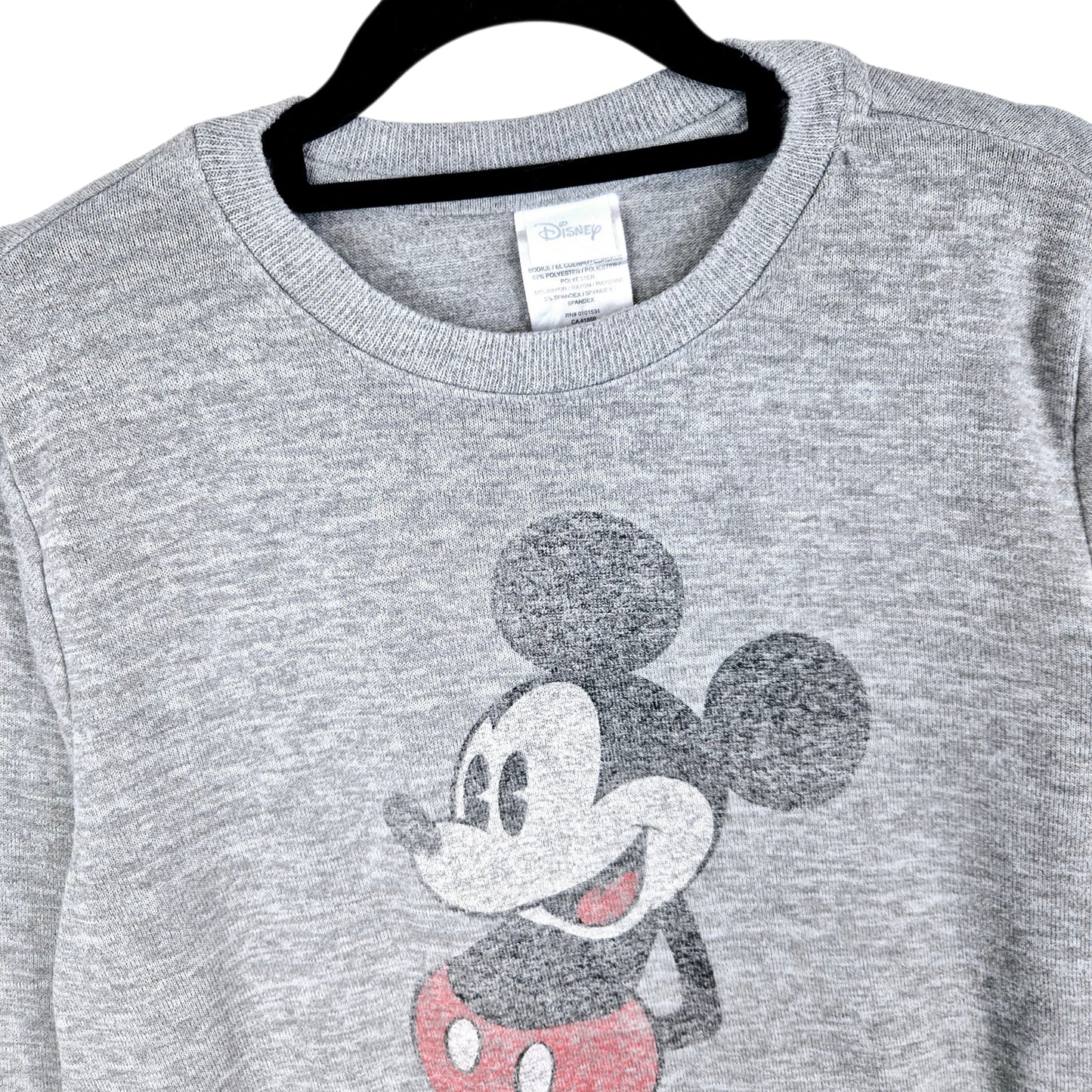 Disney Mickey Mouse Grey Light Stretch Crewneck Sweater Size XS