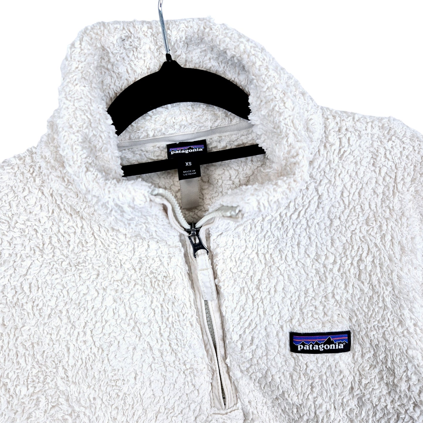 Patagonia Womens White Quarter Zip Fleece Jumper Size XS