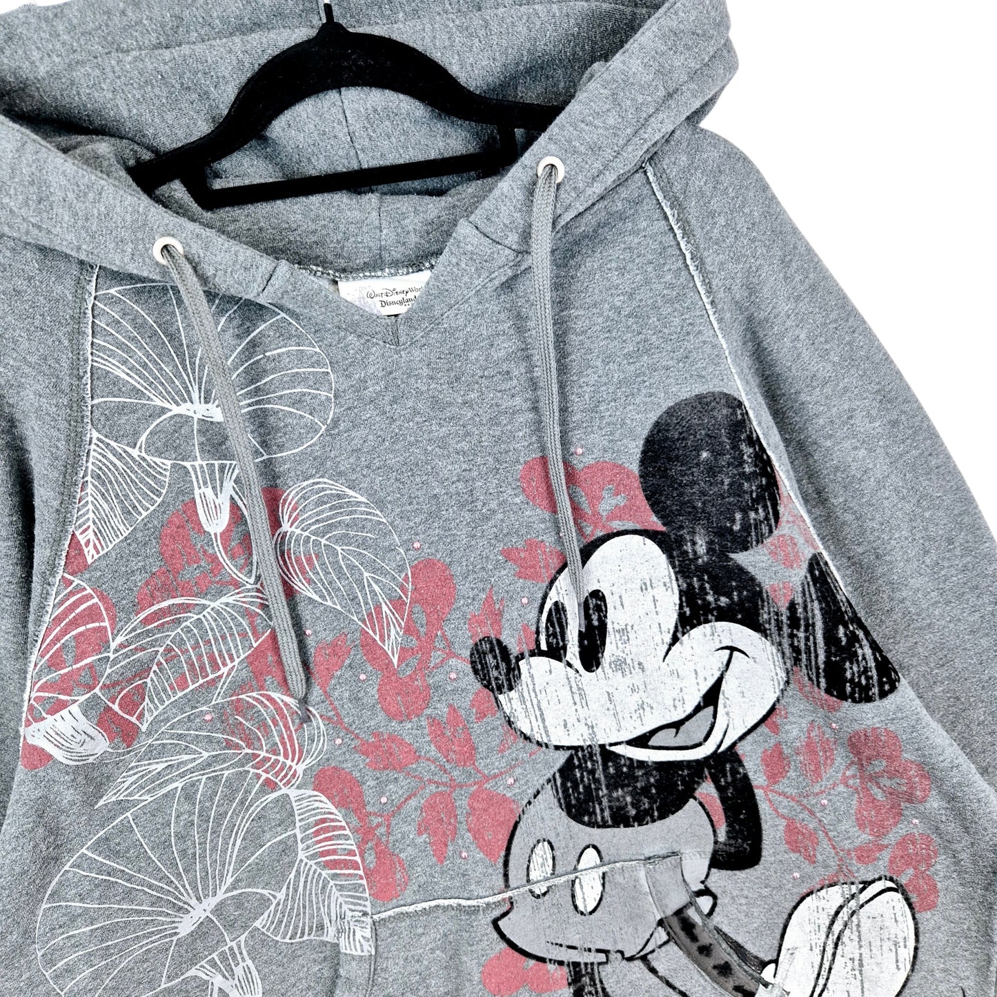 Disney Mickey Mouse Womens Grey Studded Hoodie Size 2XL