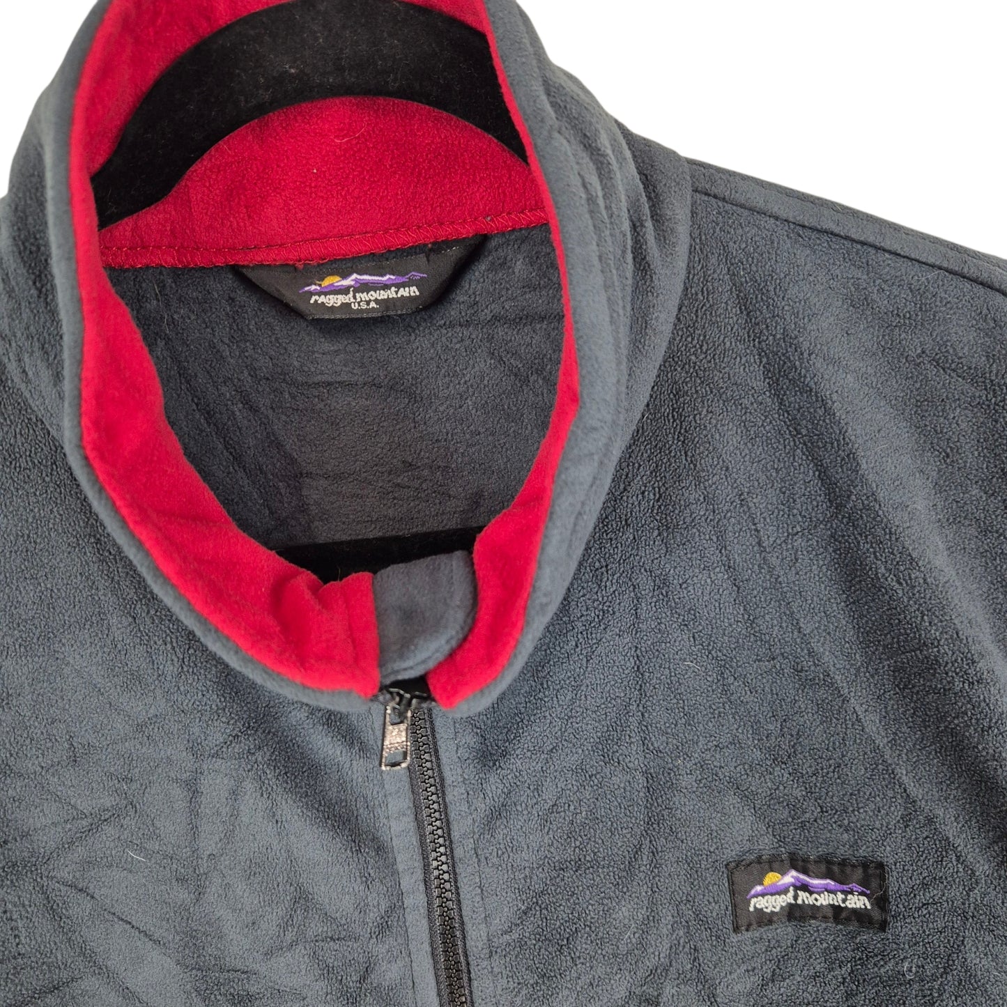Vintage Ragged Mountain USA 90's Grey Fleece Zip Jumper Size XL