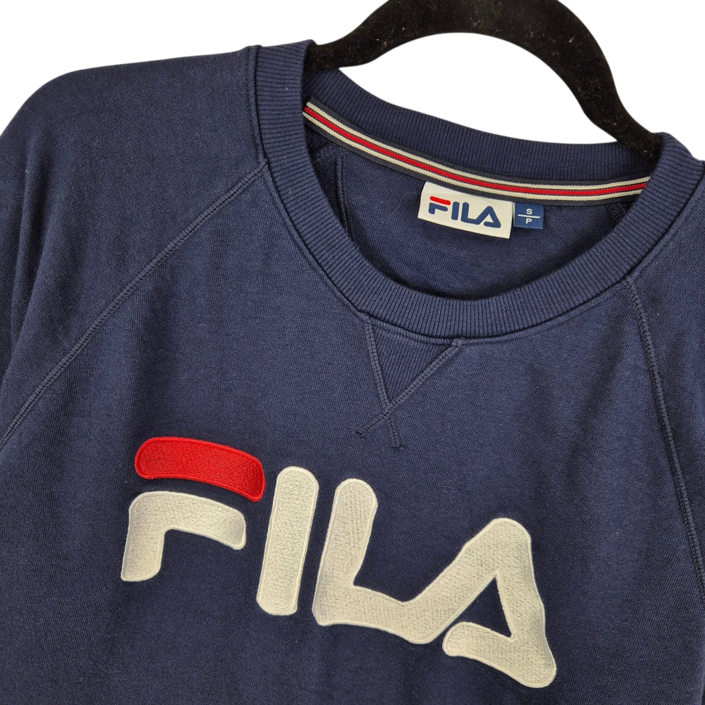 FILA Dark Blue Embroidered Crewneck Sweater Size S