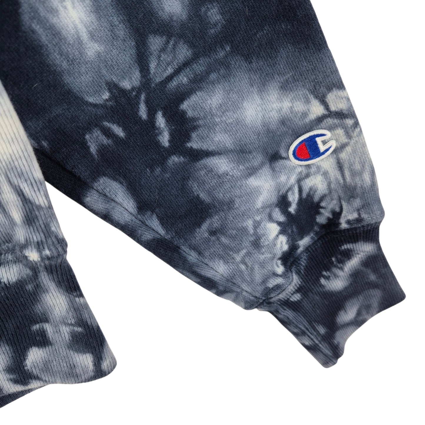 Champion Reverse Weave Blue Tie Dye Heavy Hoodie Size XS