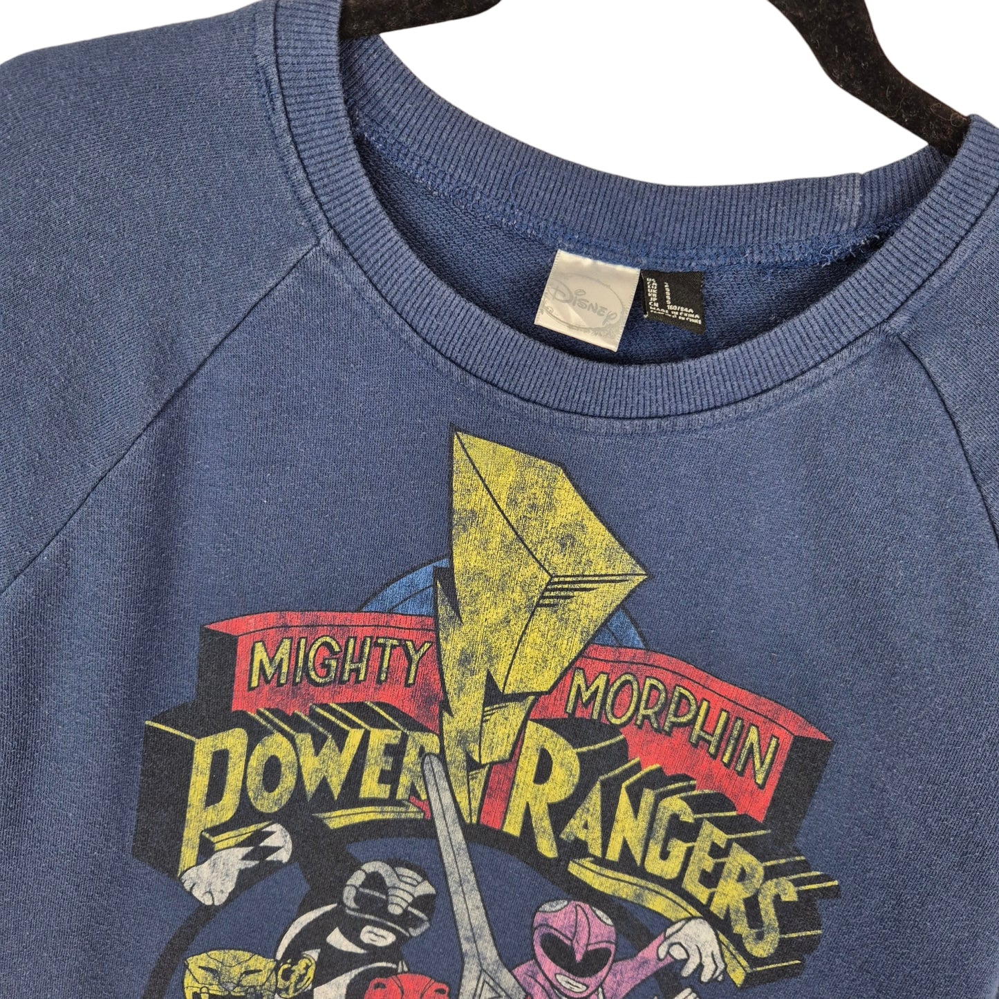 Disney Power Rangers Dark Blue Light Crewneck Sweater Size S