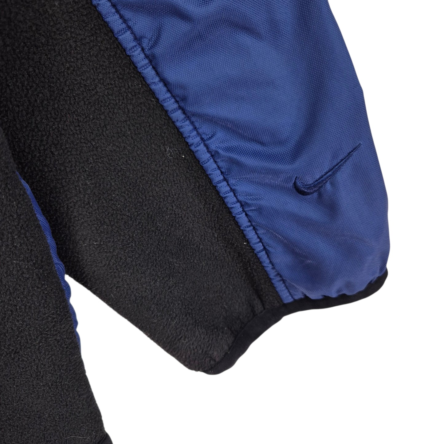 Vintage Nike 90's Dark Blue & Black Fleece Zip Jacket SizeM