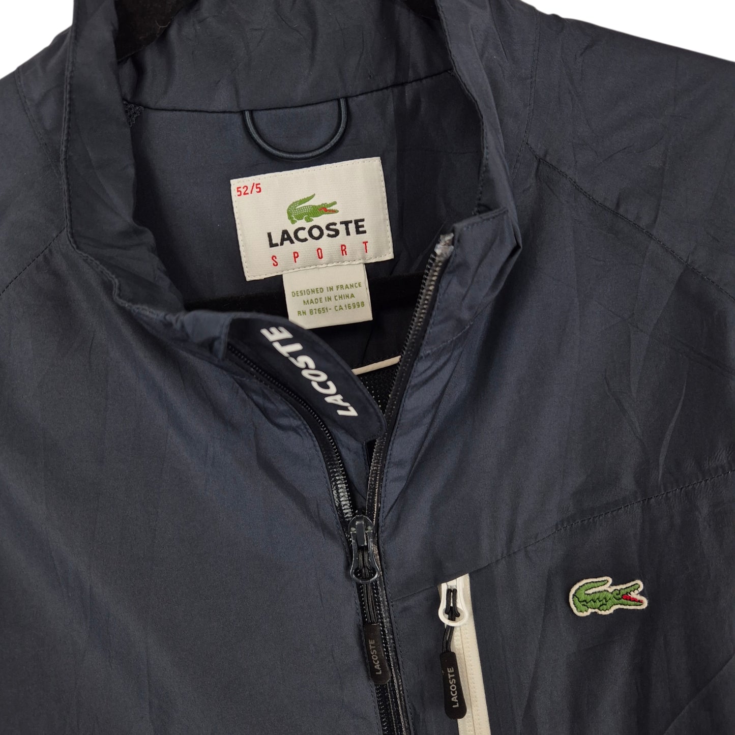Lacoste Sport Black Light Windbreaker Jacket Size L