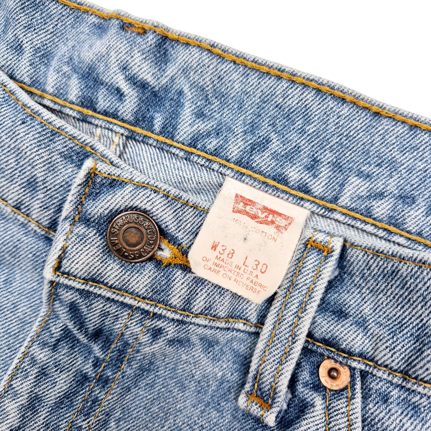 Vintage Levis 505 Jeans 80's Light Blue Heavy USA Made Denim W38