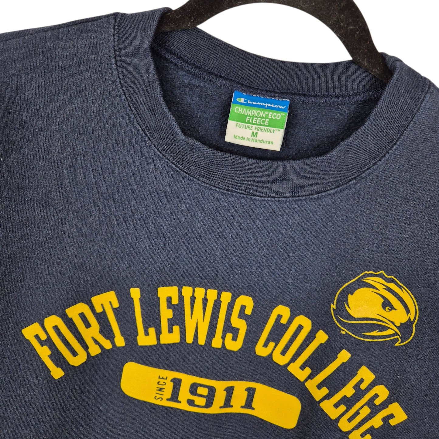 Champion Fort Lewis College Dark Blue Crewneck Sweater Size M