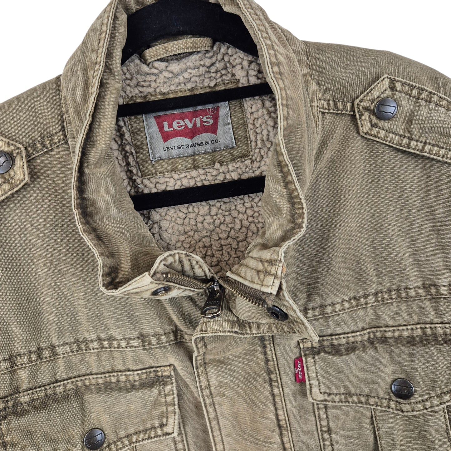 Levis Brown Heavy Fleece Insulated Jacket Size L