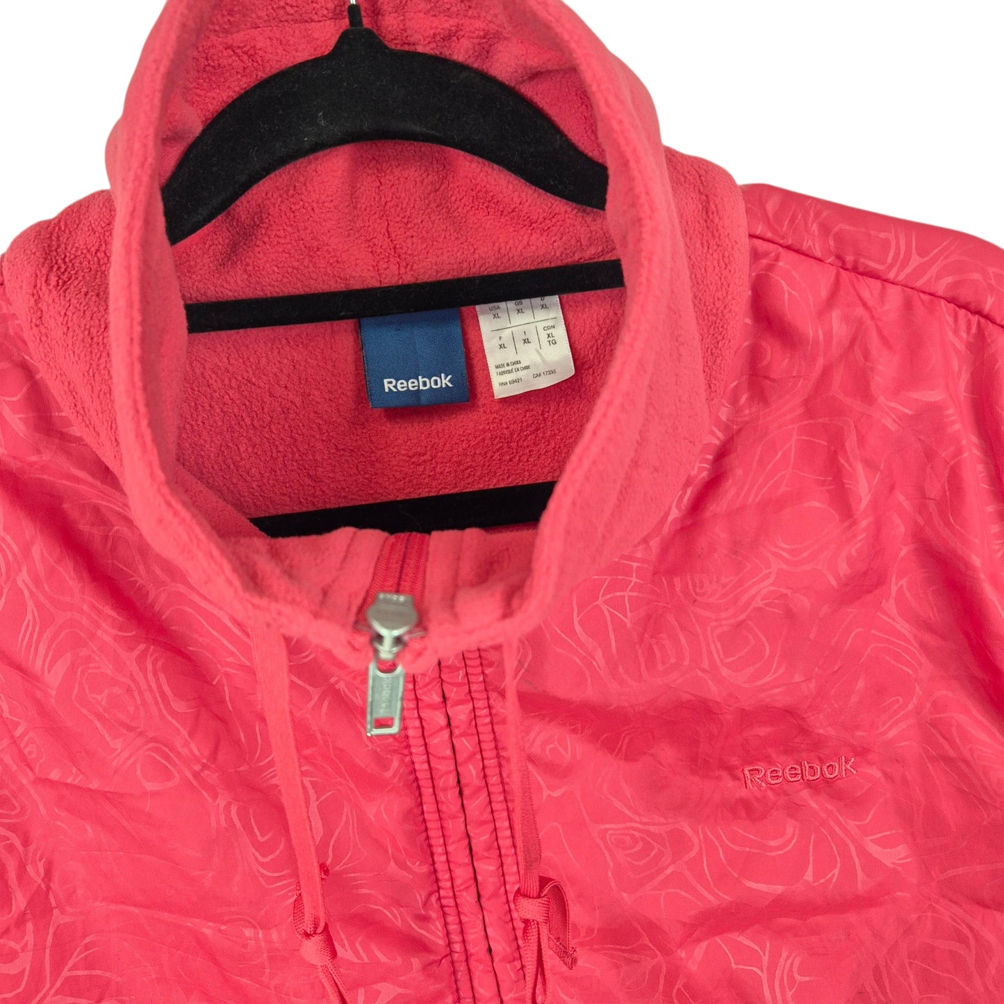 Reebok Womens Hot Pink Fleece Zip Jumper Size XL