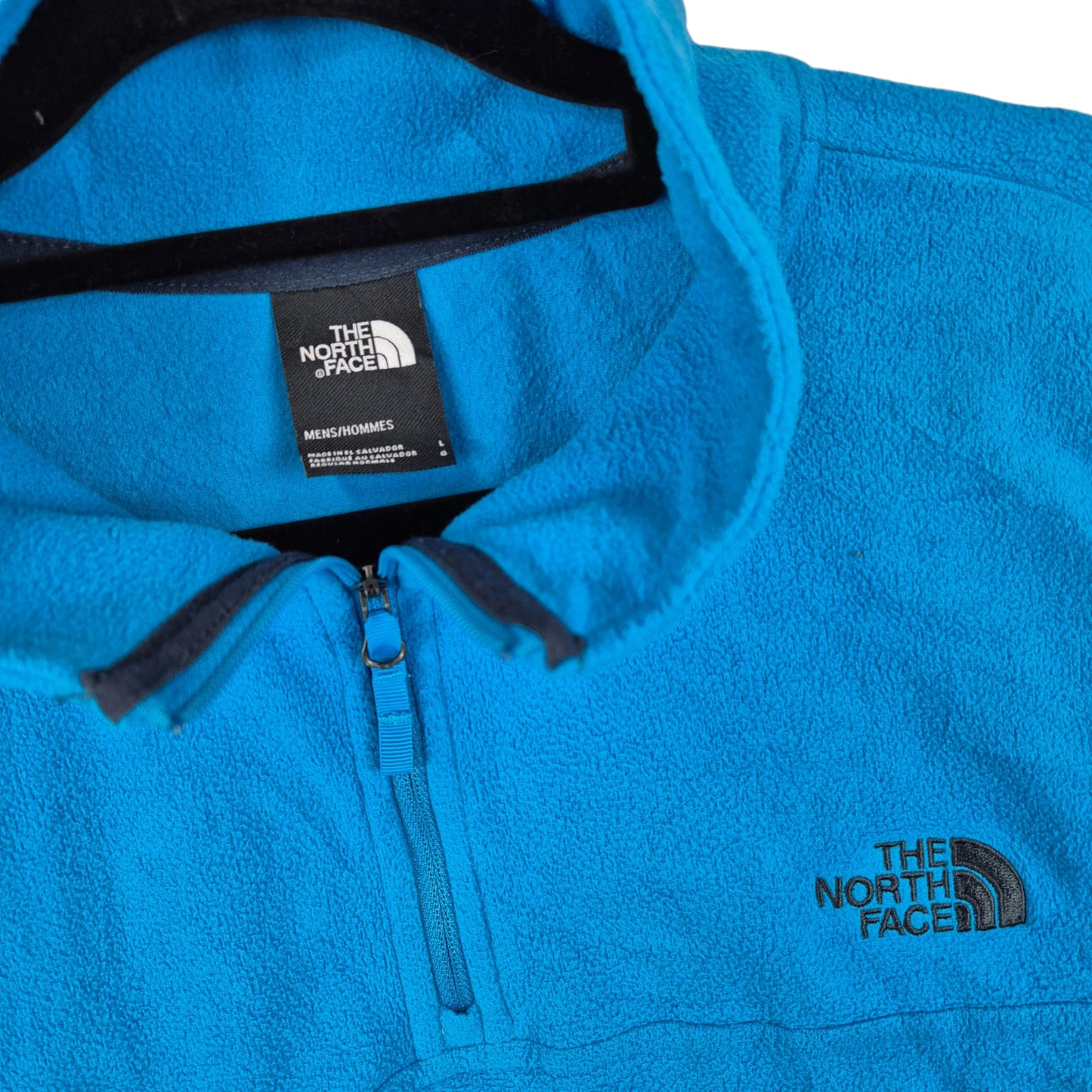 The North Face Light Blue Quarter Zip Fleece Jumper Size L