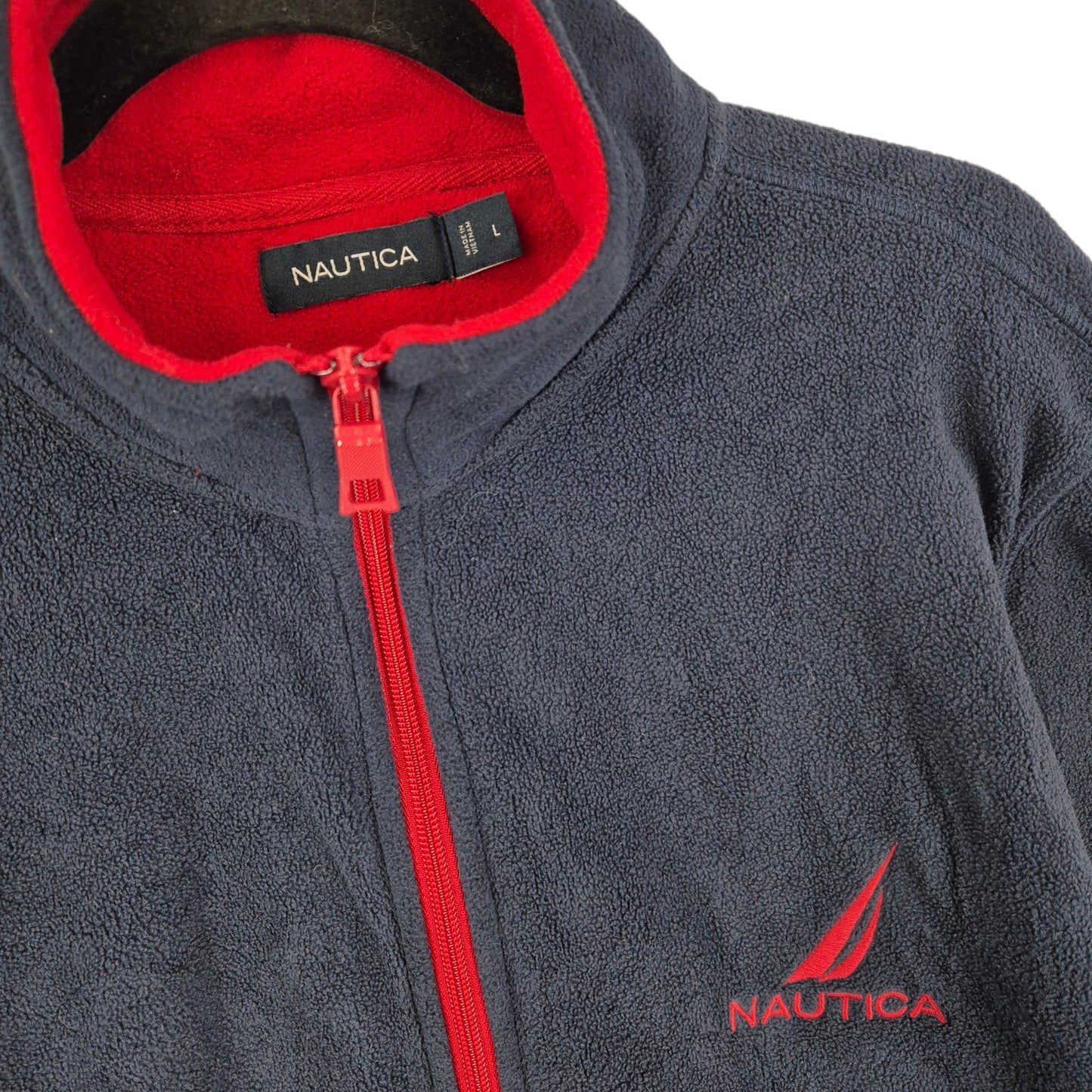 Nautica Dark Blue Fleece Zip Jumper Size L
