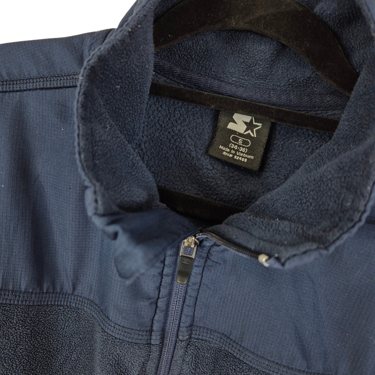 Vintage Starter Dark Blue Fleece Zip Jumper Size S